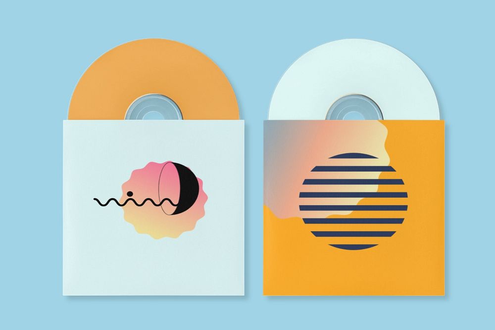 Vinyl album cover mockup, editable design