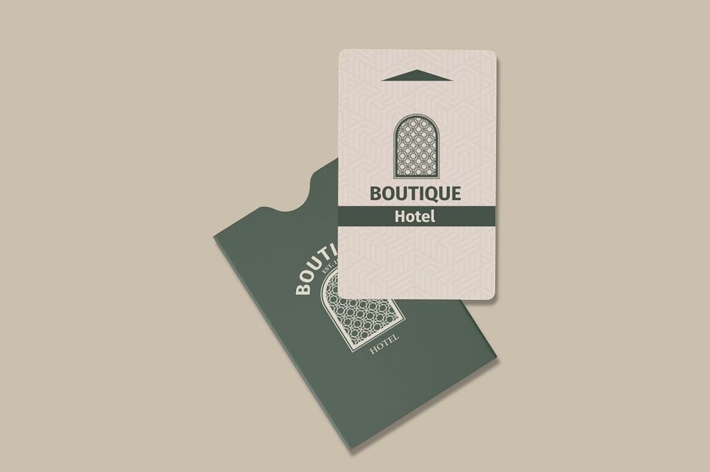 Hotel room key card, editable design