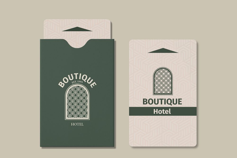 Hotel room key card, editable design