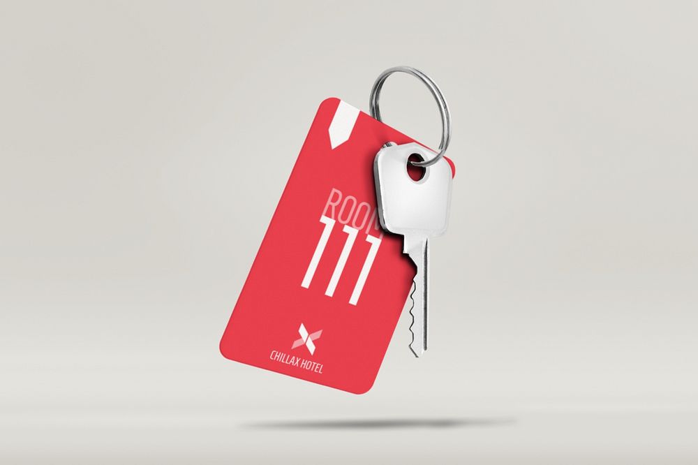 Hotel room key tag, editable design