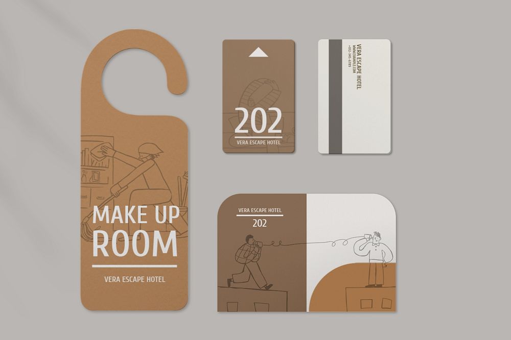 Hotel branding mockup set, editable design