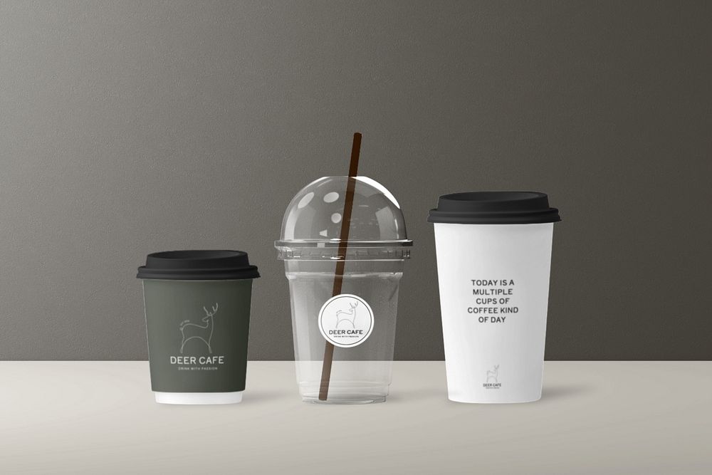 Take away cup mockups, editable design