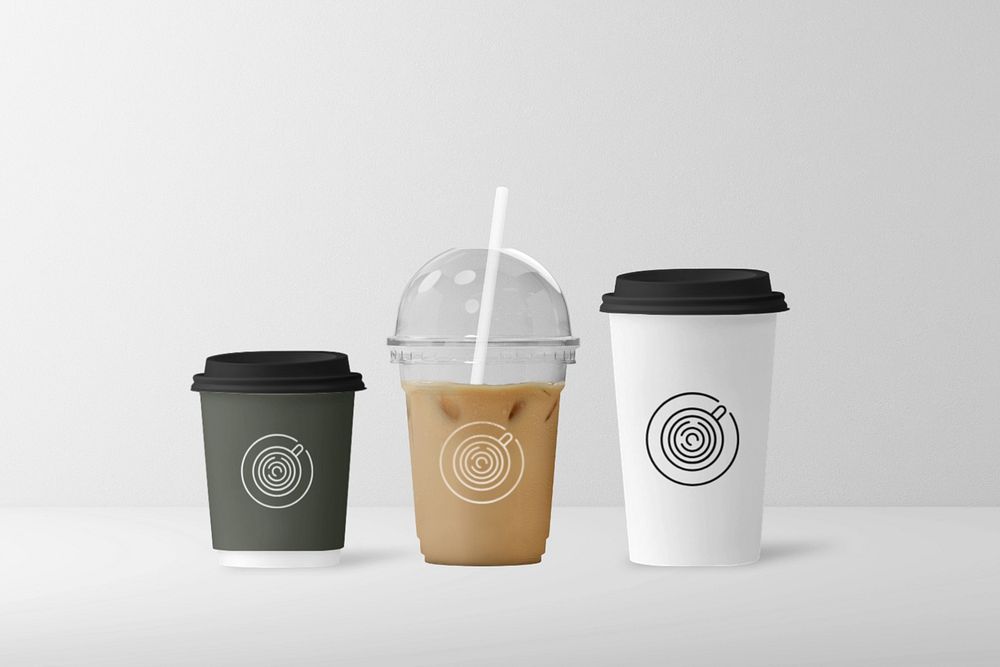 Take away cup mockups, editable design