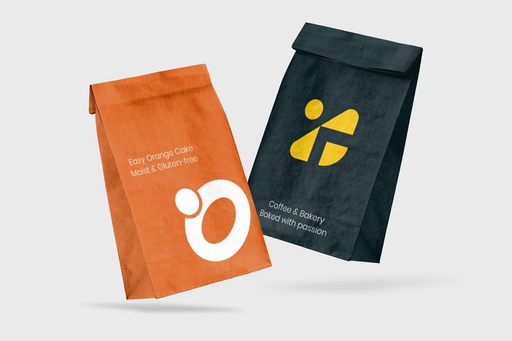 Paper bag mockup, editable design