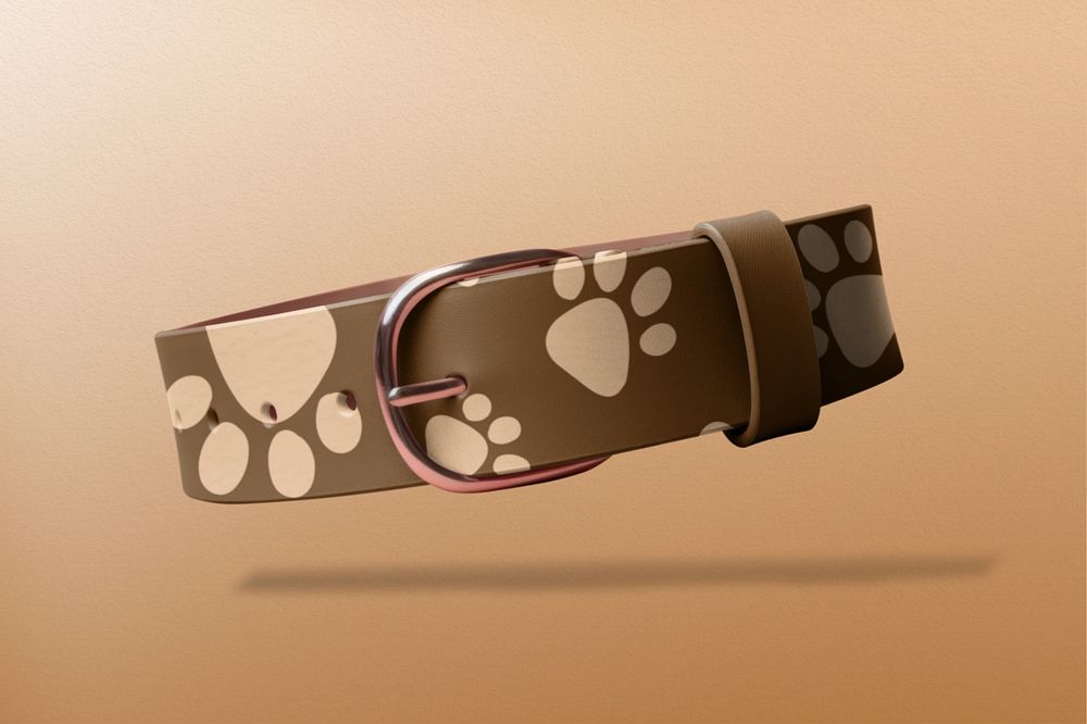 Editable dog's collar mockup fashion design