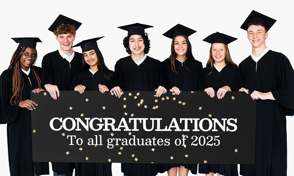 Graduation congratulation banner editable mockup