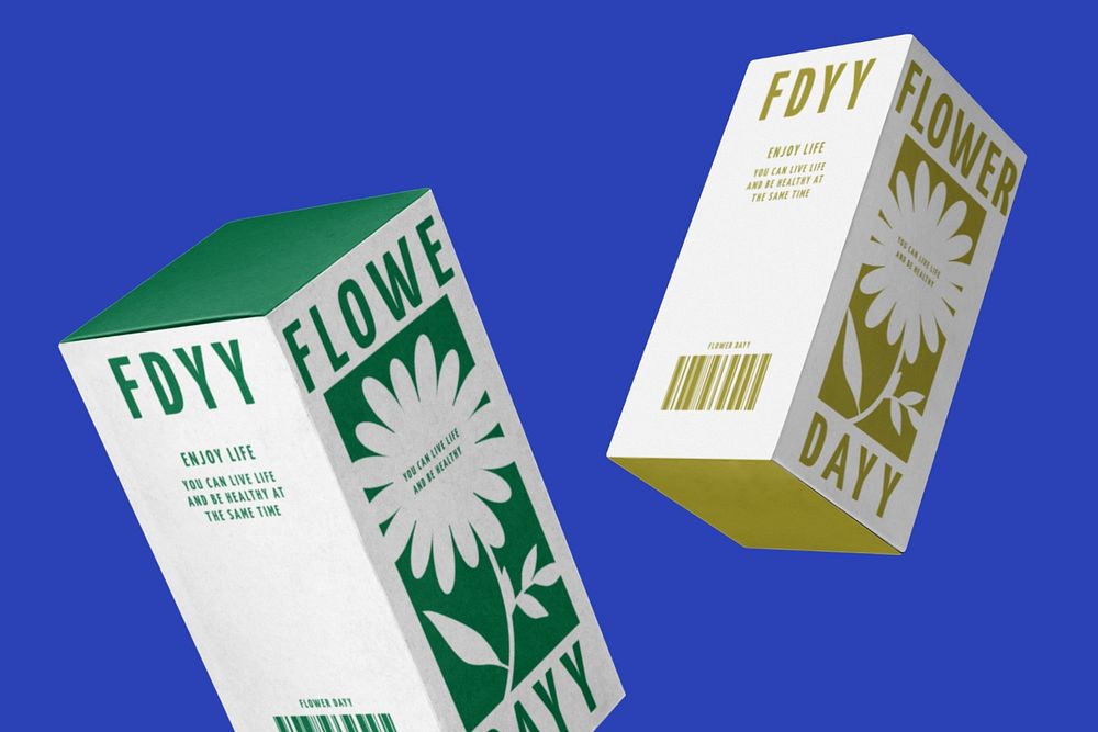 Box mockups, editable product packaging design
