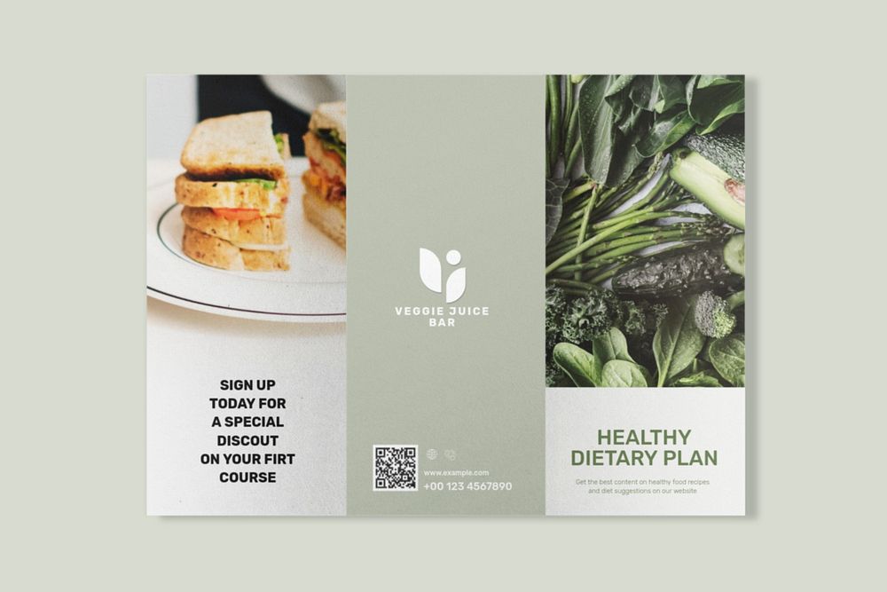 Tri-fold flyer mockup, editable stationery design