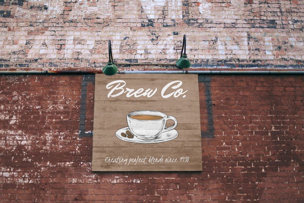 Cafe sign  editable mockup