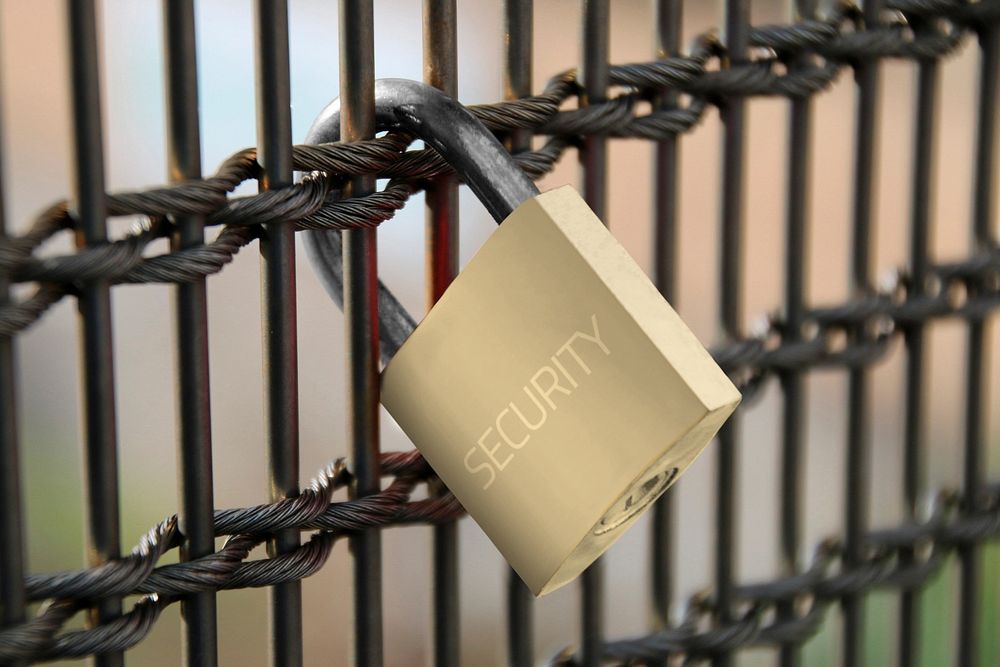 Gold padlock  editable mockup