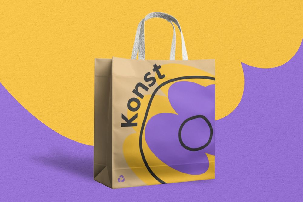 Paper shopping bag  editable mockup