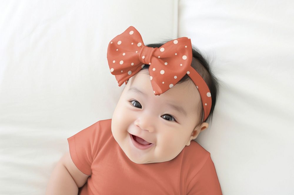 Bow headband  editable mockup, baby accessory 