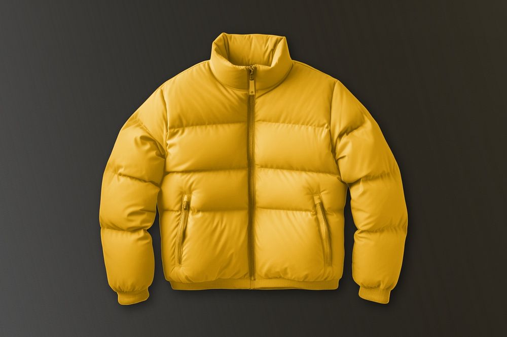 Puffer jacket  editable mockup, winter apparel 