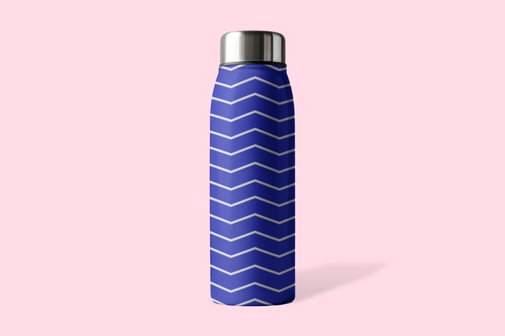 Portable water bottle editable mockup, product packaging