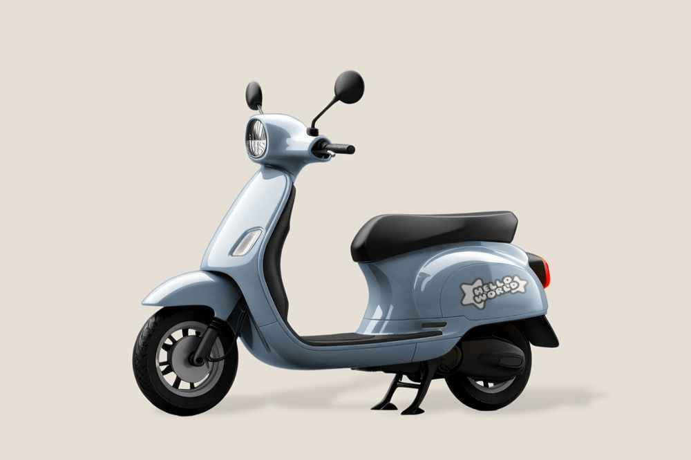 Motorcycle scooter editable mockup, realistic vehicle