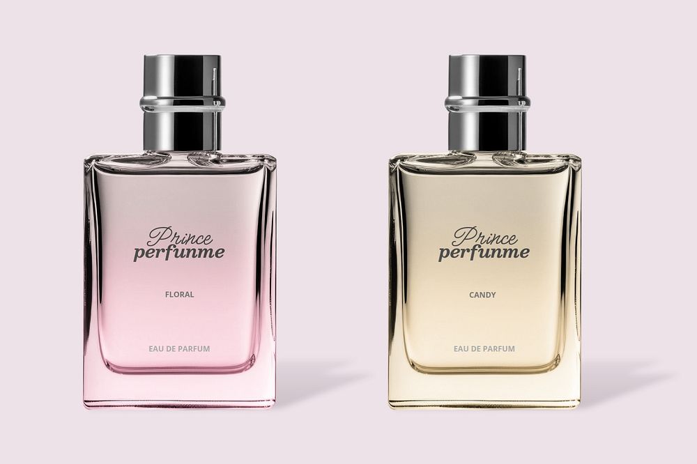 Perfume bottle  editable mockup, product packaging 