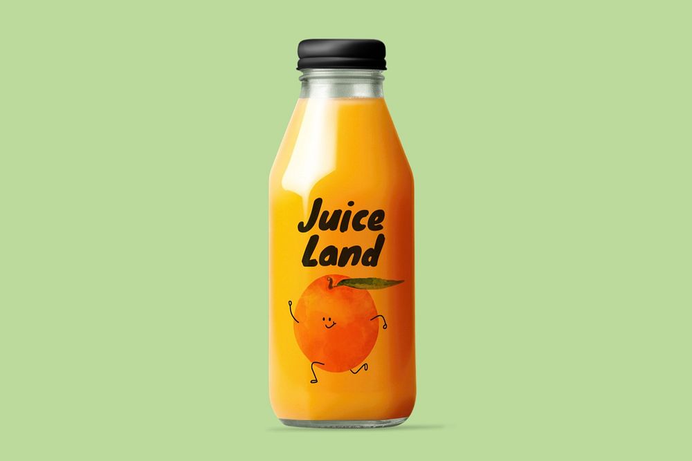 Juice bottle  editable mockup, drink packaging 