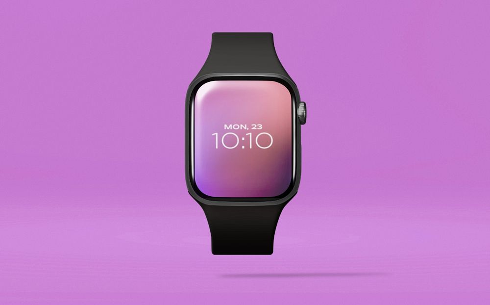 Smartwatch screen editable mockup, digital device