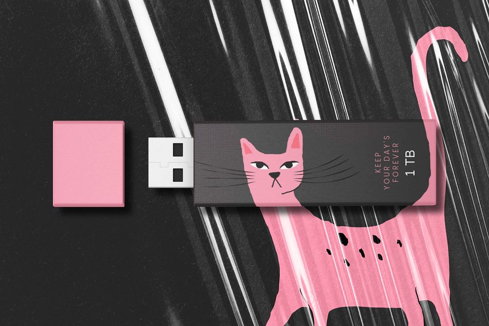 USB flash drive editable mockup