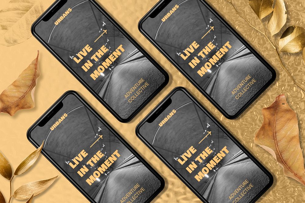 Mobile phone screens editable mockup