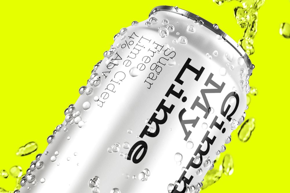 Soda can editable mockup, beverage packaging