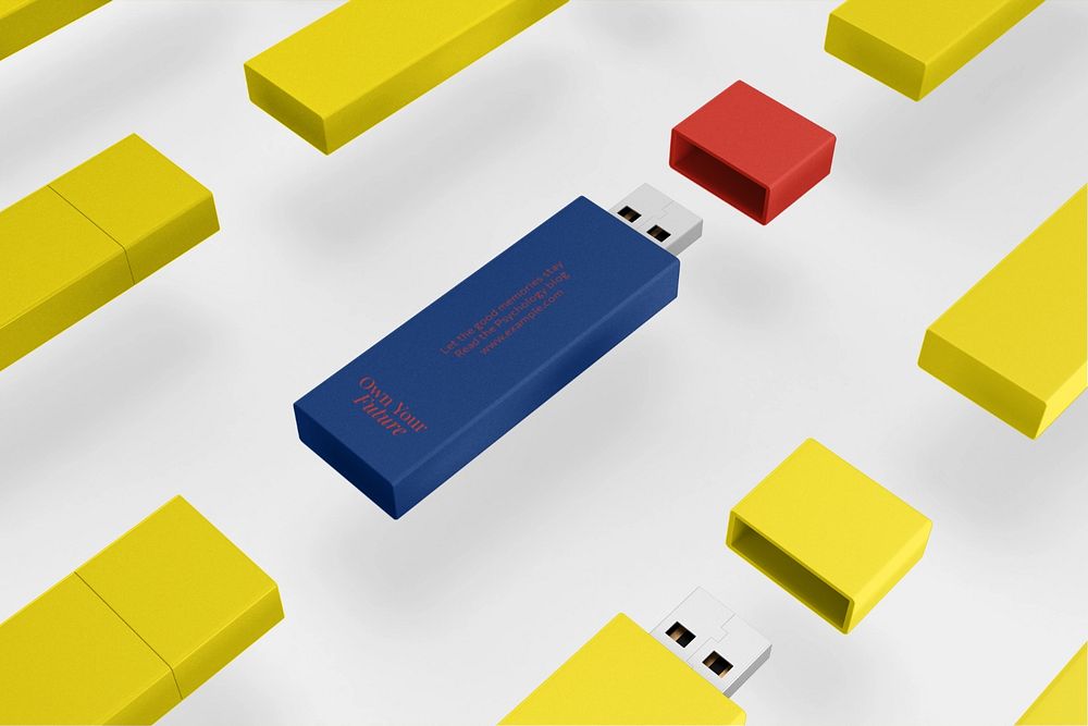 USB flash drive editable mockup