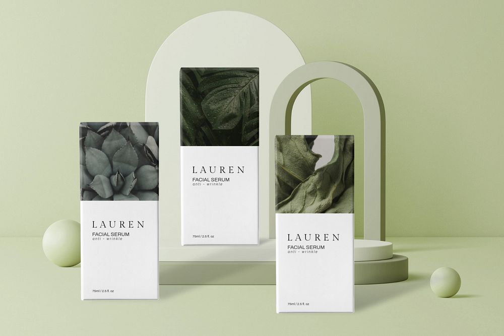 Beauty product, editable packaging mockup