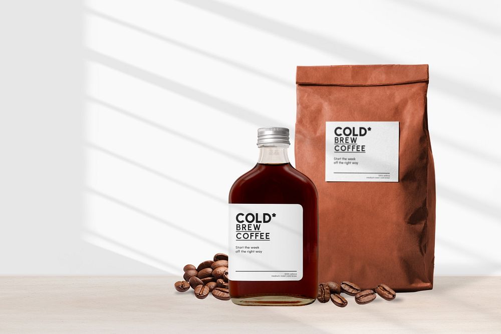 Editable coffee packaging, food business remix