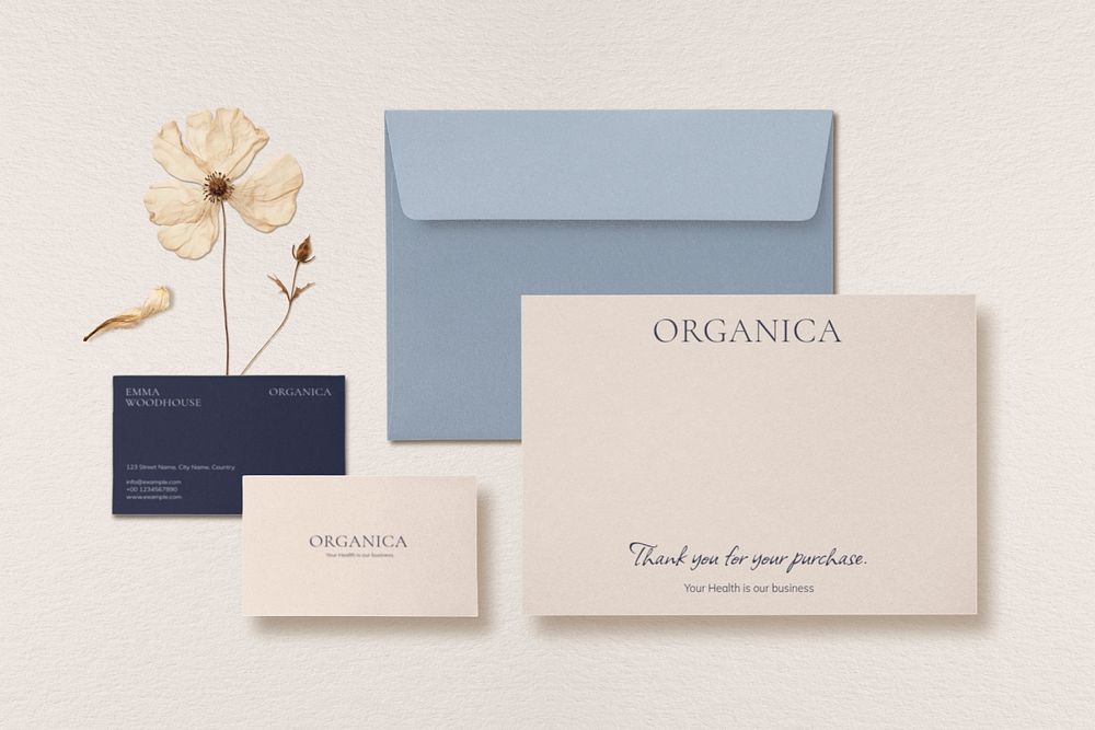 Editable stationery design, business mockup