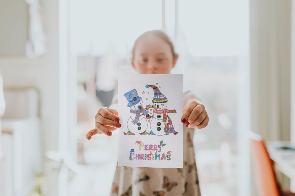 Paper sign editable mockup, kids drawing activity 