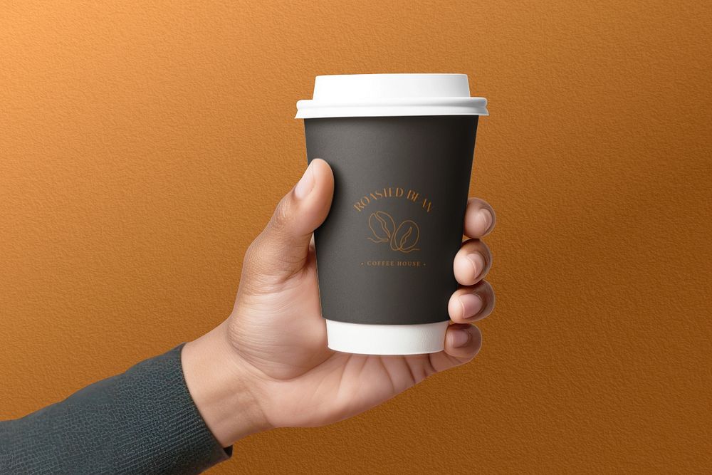 Paper coffee cup editable mockup