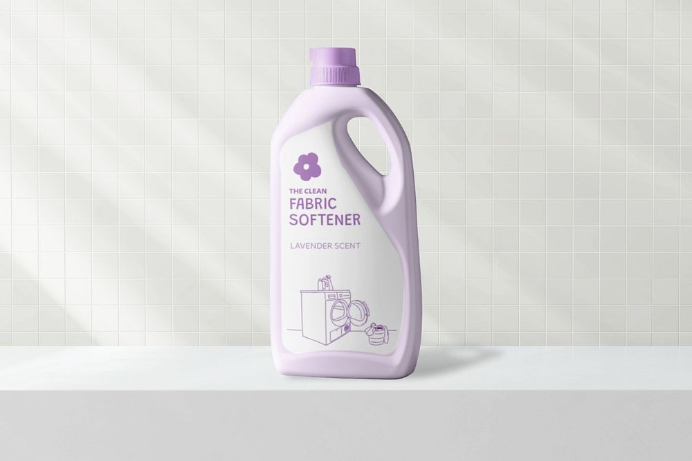 Laundry soap bottle editable mockup, product packaging