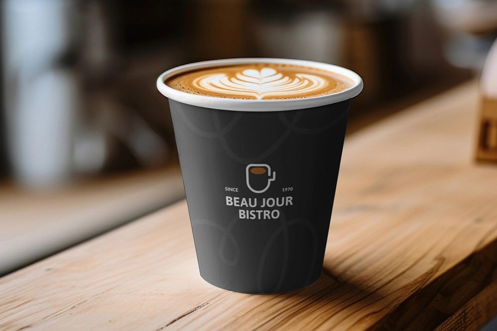 Paper espresso cup editable mockup