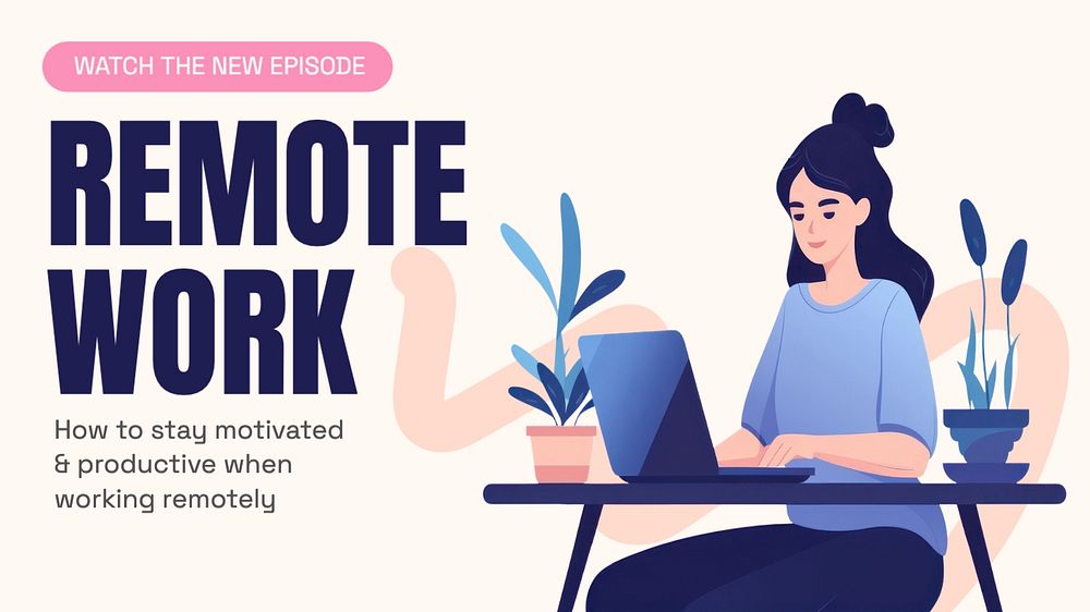 Remote work blog banner template