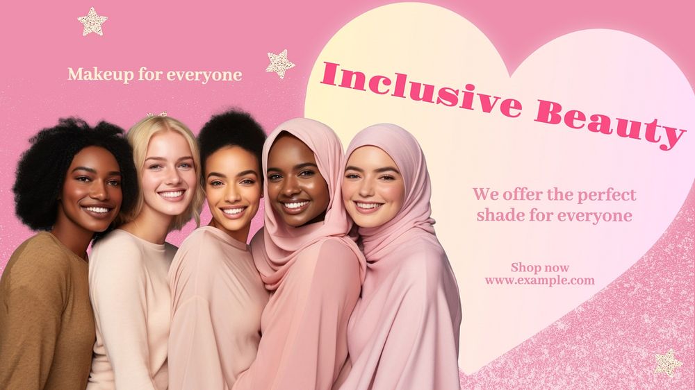 Inclusive beauty blog banner template