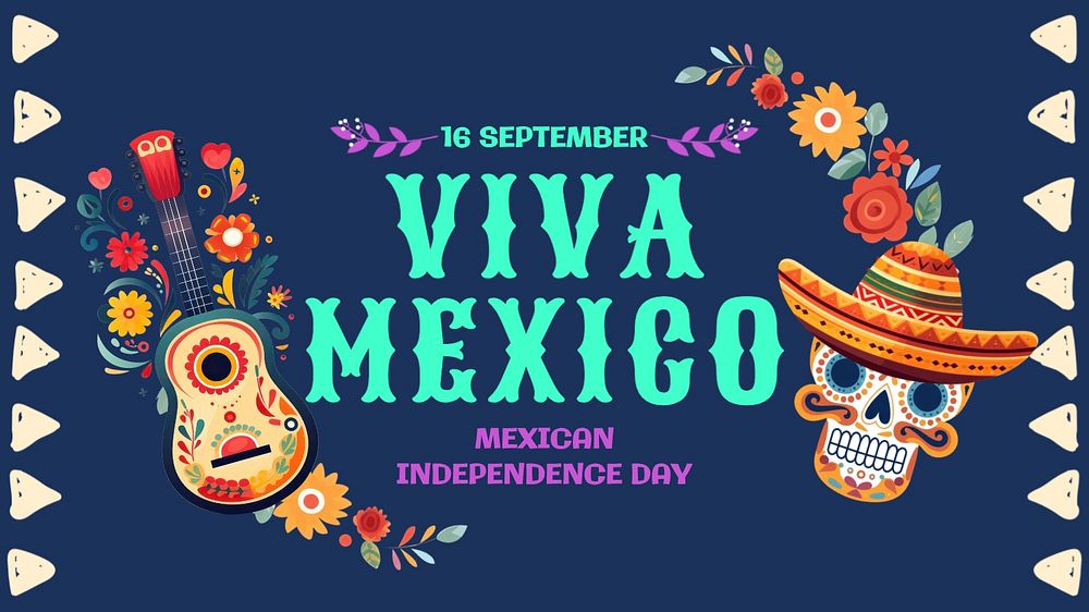 Mexican independence day blog banner template