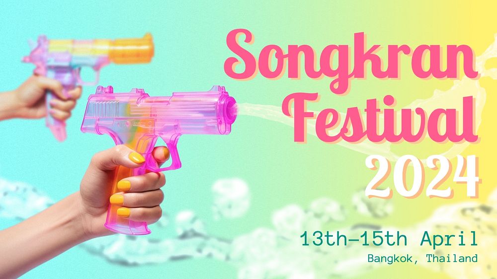 Songkran festival blog banner template