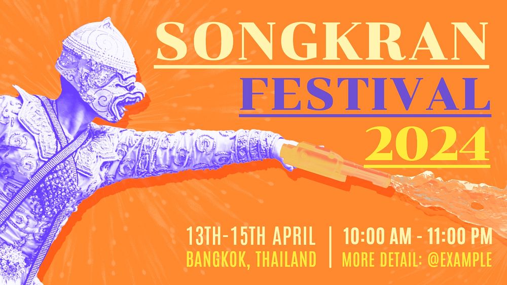 Songkran festival blog banner template