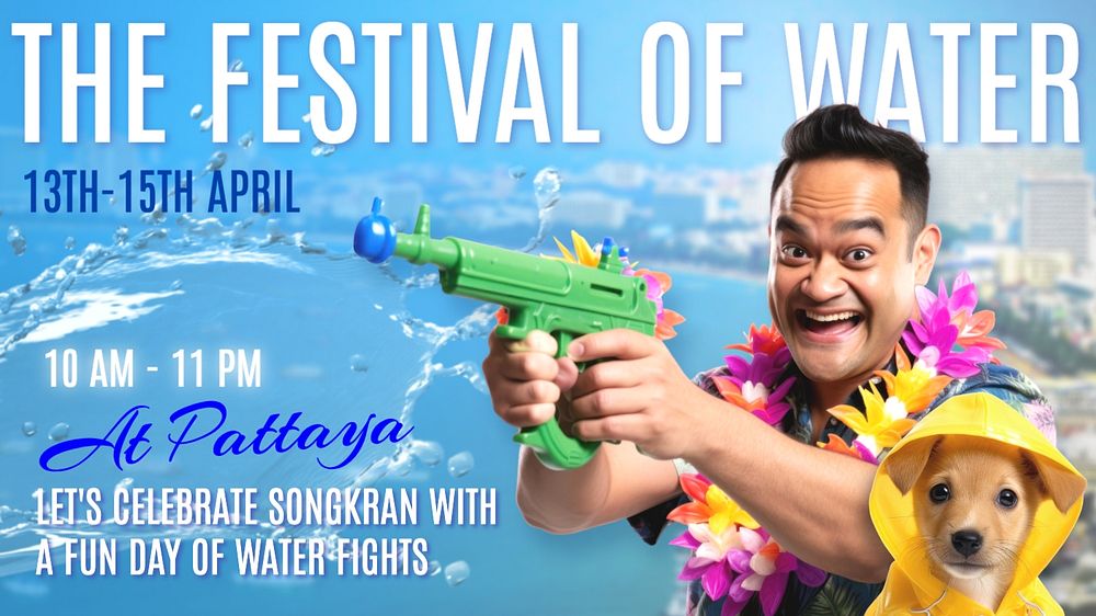 Songkran water festival blog banner template