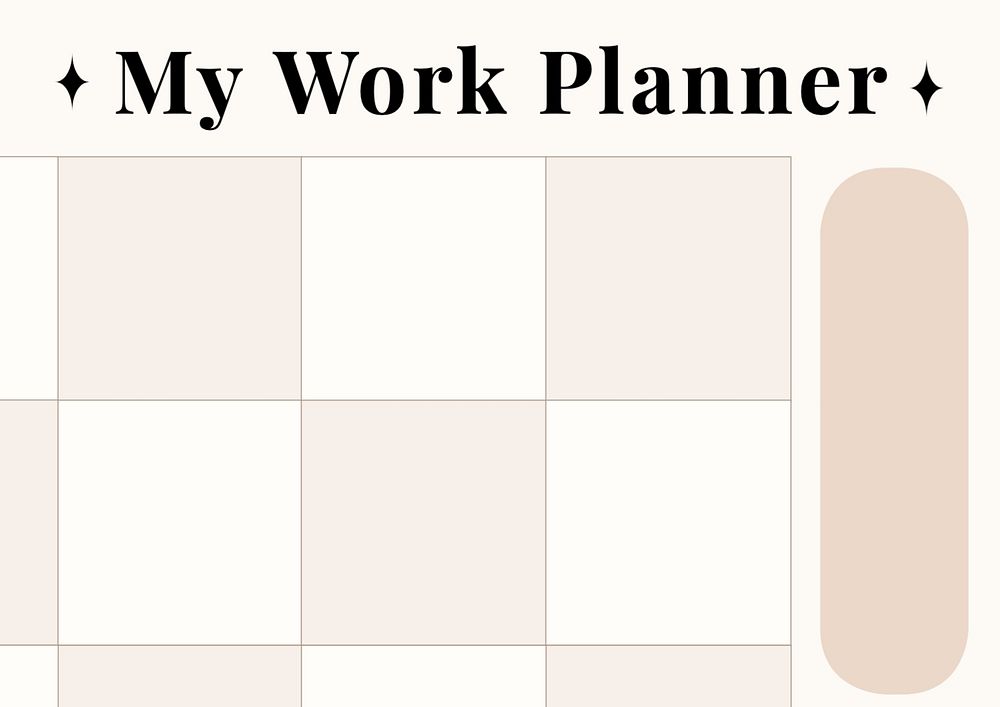 My work planner template, editable design