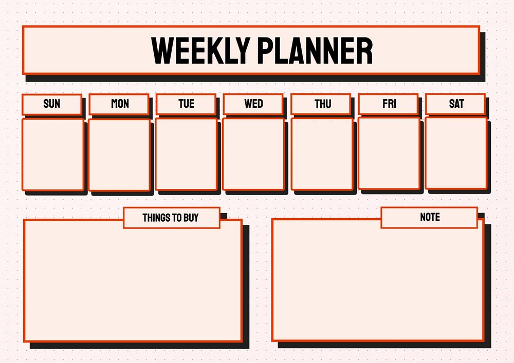 Meal planner template, editable design