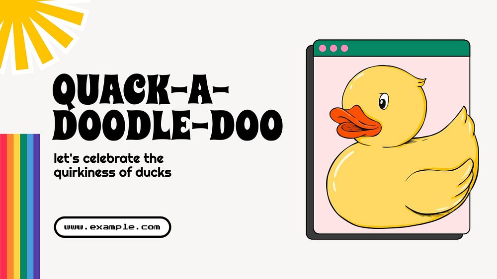 Duck celebrate blog banner template