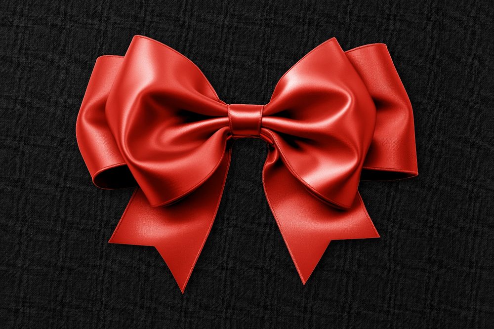 Red bow mockup, editable design