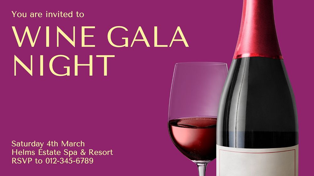 Wine gala night blog banner template