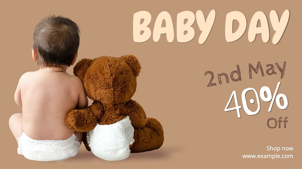 Baby Day sale blog banner template