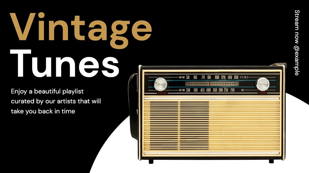 Vintage tunes blog banner template