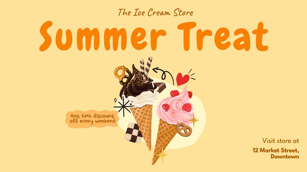 Summer treat blog banner template