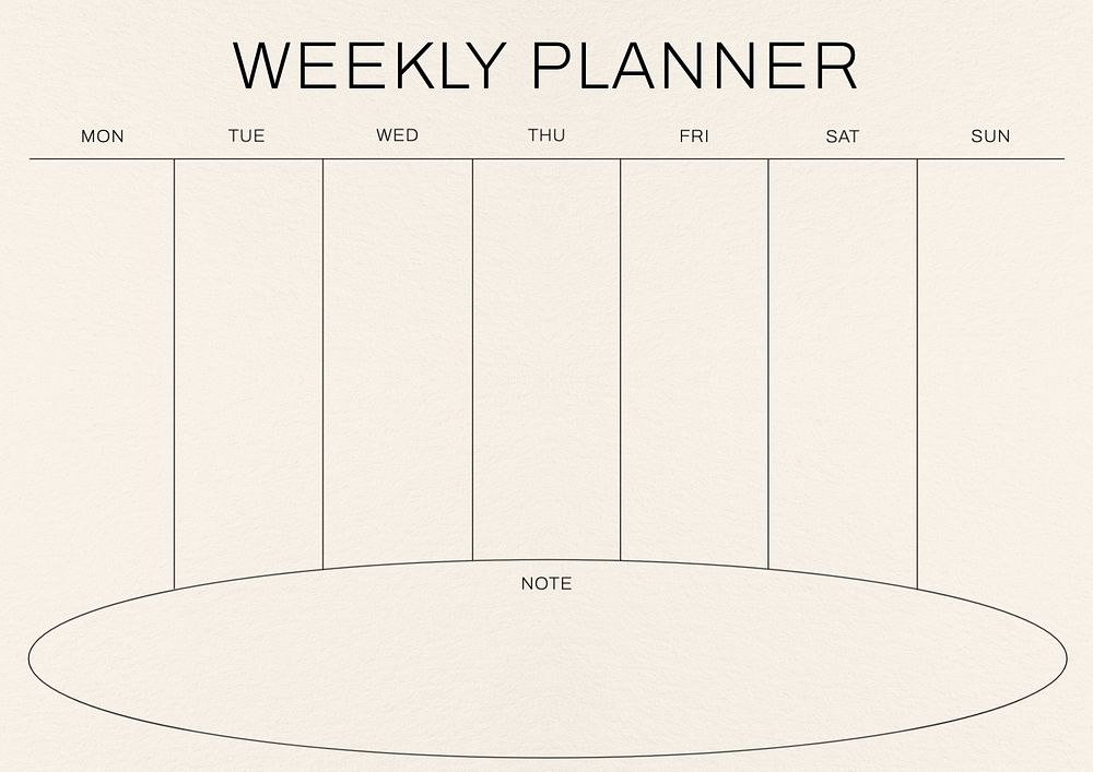 Weekly  planner template, editable design