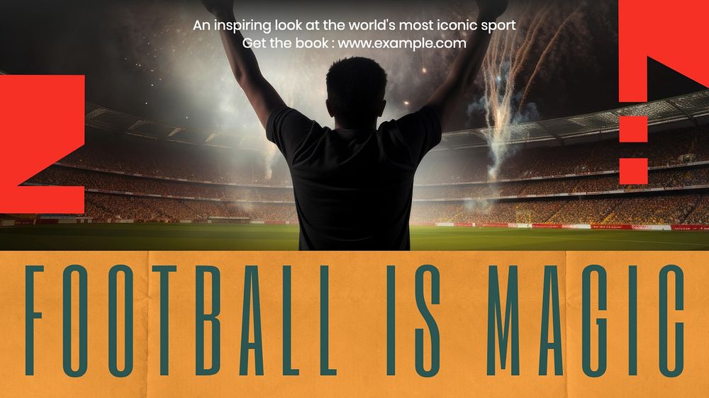 Football book blog banner template, editable design