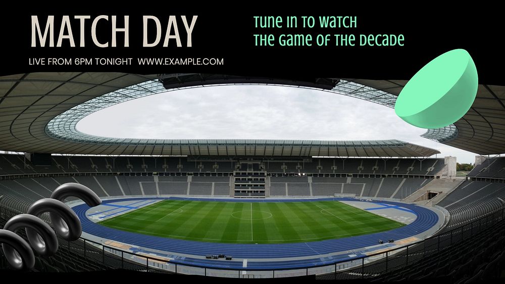 Match day  blog banner template, editable text